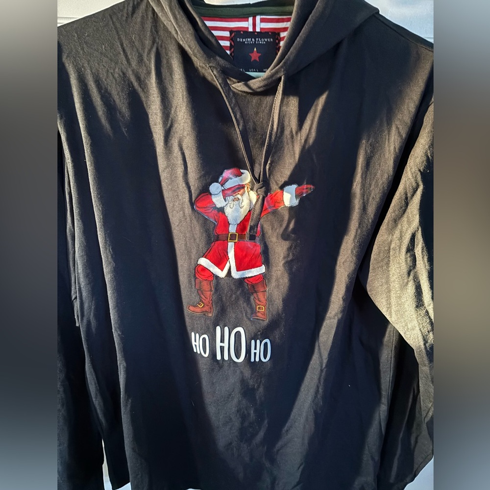 Denim and flower brand new Santa long sleeve shirt